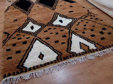 Beni ourain rug- Moroccan Rug- Custom size rug-Berber Rug - Custom rug- rugs for living room, Genuine lamb wool- Contemporary rug- All wool