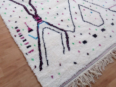 Beni ourain rug- Moroccan Rug- Custom size rug-Berber Rug - Custom rug- rugs for living room, Genuine lamb wool- Contemporary rug- All wool