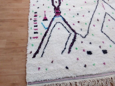Beni ourain rug- Moroccan Rug- Custom size rug-Berber Rug - Custom rug- rugs for living room, Genuine lamb wool- Contemporary rug- All wool