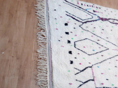Beni ourain rug- Moroccan Rug- Custom size rug-Berber Rug - Custom rug- rugs for living room, Genuine lamb wool- Contemporary rug- All wool