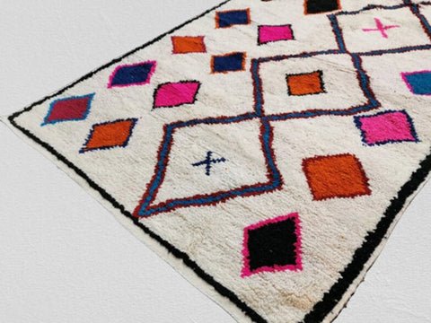 Beni ourain rug- Moroccan Rug- Custom size rug-Berber Rug - Custom rug- rugs for living room, Genuine lamb wool- Contemporary rug- All wool