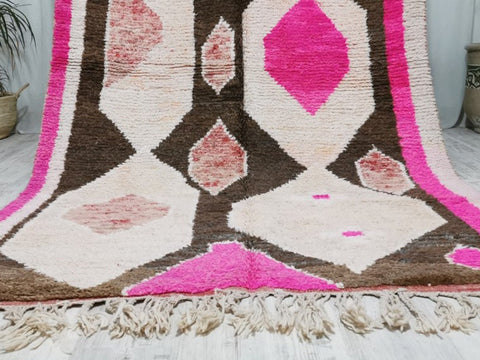 Moroccan modern pink design rug - Custom size rug-Berber Rug - Custom rug- rugs for living room, Genuine lamb wool- Contemporary rug
