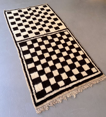 Custom Moroccan Runner- Moroccan Rug- Custom size rug-checkered Rug - Custom rug- rugs for living room, chess rug- Contemporary rug