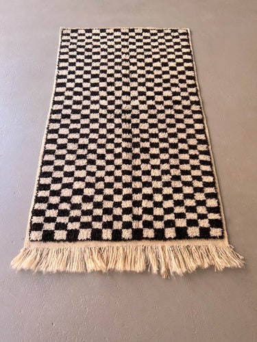 Chechered black and white runner- Moroccan Rug- Custom size rug-area Rug - Custom rug- rugs for living room, modern runner- Contemporary rug