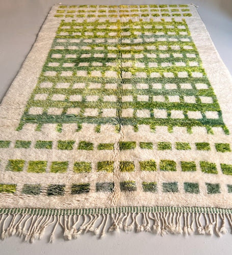 Stunning Moroccan rug, 8x10 rugs beni ourain rug - rugs for living room- abstract rug - green checkered Moroccan Rug - rugs rugs