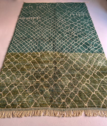 Authentic Moroccan rug, 8x10 rugs beni ourain rug - rugs for living room- abstract rug - green checkered Moroccan Rug - rugs rugs