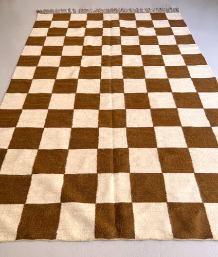 Flatweave Moroccan rug, Zanafi kilim rug - Custom rug for living room and bedroom - checkered moroccan flatweave rug - Berber Rug - kilims