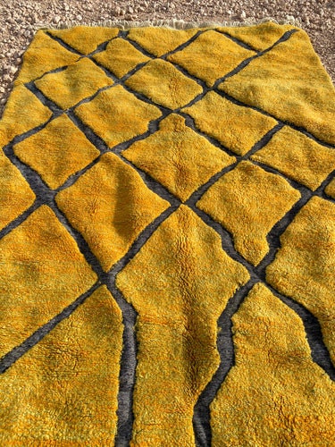 Moroccan Mrirt rug and top quality Handmade 8x10 rug , it&#39;s a Custom rug for living room and bedroom - yellow Berber Rug handmade with wool