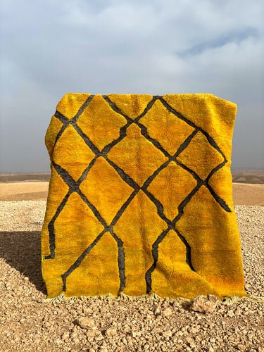 Moroccan Mrirt rug and top quality Handmade 8x10 rug , it&#39;s a Custom rug for living room and bedroom - yellow Berber Rug handmade with wool
