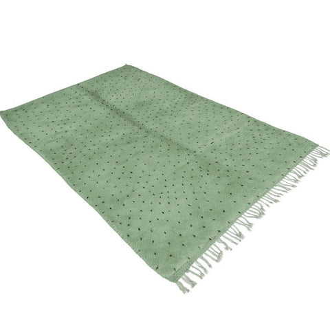 Sage Green Beni Ourain Rug with White dots, sage green Moroccan Rug, handmade area rug