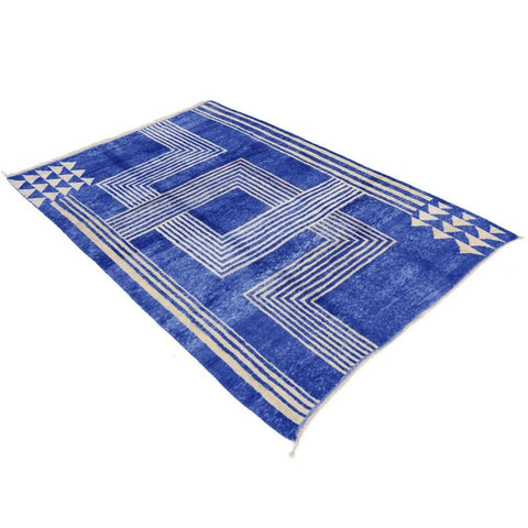 Blue beni mrirt rug with a very fancy quality , extra soft and fluffy , a top Moroccan beni ourain rug
