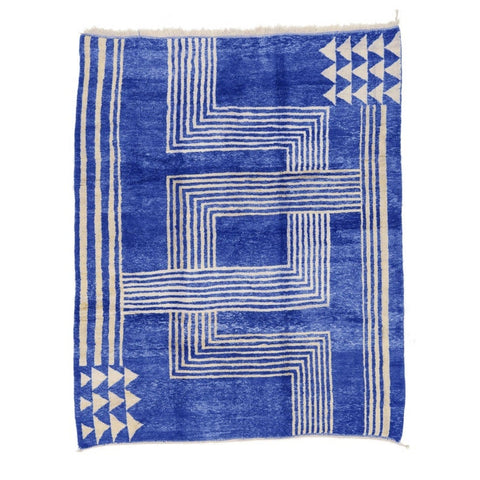 Blue beni mrirt rug with a very fancy quality , extra soft and fluffy , a top Moroccan beni ourain rug