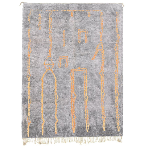 Gray autentic moroccan rug with a gorgeous contemporary design