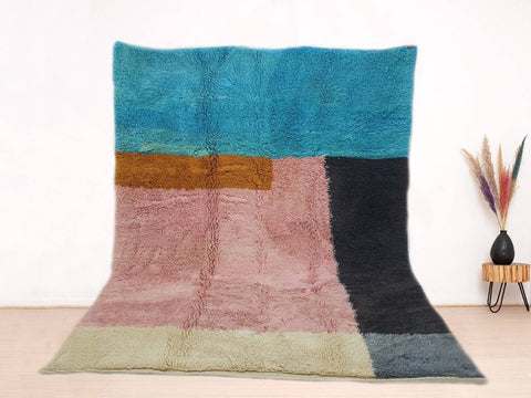 Beni ourain rug- Moroccan Rug- Custom size rug-Berber Rug - Custom rug- rugs for living room, Genuine lamb wool- Contemporary rug- All wool