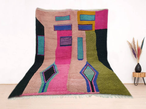 Beni ourain rug- Moroccan Rug- Custom size rug-Berber Rug - Custom rug- rugs for living room, Genuine lamb wool- Contemporary rug- All wool