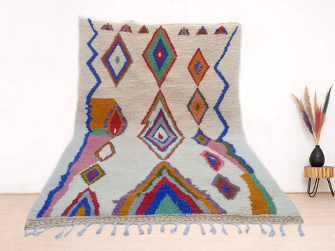 Beni ourain rug- Moroccan Rug- Custom size rug-Berber Rug - Custom rug- rugs for living room, Genuine lamb wool- Contemporary rug- All wool