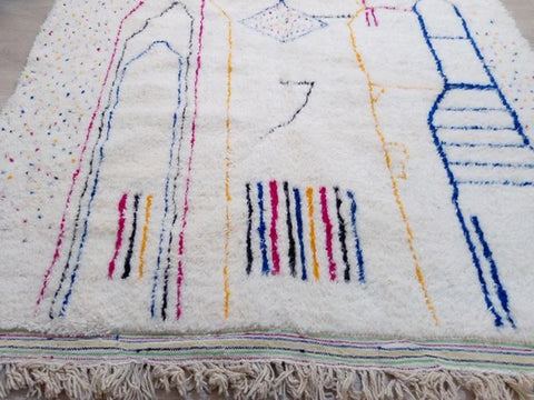Beni ourain rug- Moroccan Rug- Custom size rug-Berber Rug - Custom rug- rugs for living room, Genuine lamb wool- Contemporary rug- All wool