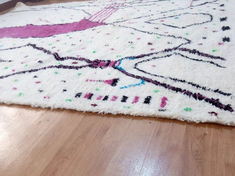 Beni ourain rug- Moroccan Rug- Custom size rug-Berber Rug - Custom rug- rugs for living room, Genuine lamb wool- Contemporary rug- All wool