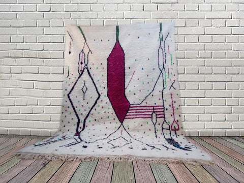 Beni ourain rug- Moroccan Rug- Custom size rug-Berber Rug - Custom rug- rugs for living room, Genuine lamb wool- Contemporary rug- All wool