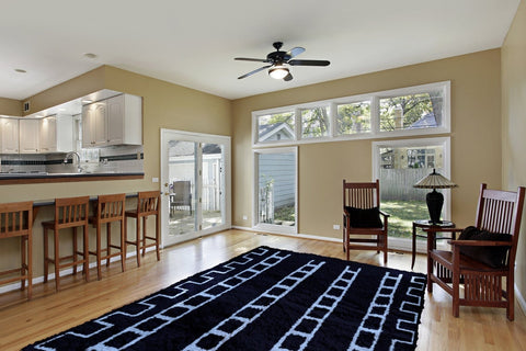 Dark Blue Moroccan rug with amazing design custom for your living room