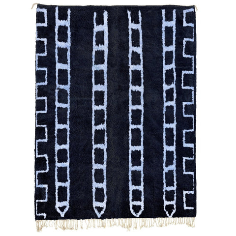 Dark Blue Moroccan rug with amazing design custom for your living room