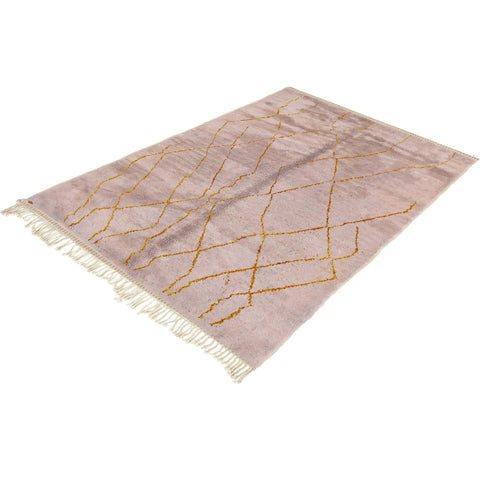 Lavender and Gold Moroccan contemporary rug , custom made for living room , handmade with natural wool area rug, beni mrirt berber rug