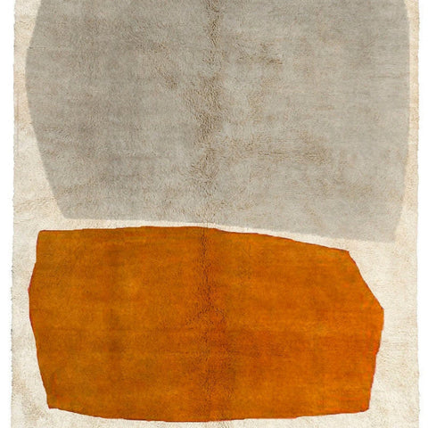 Abstract Moroccan rug in orange style, custom rugs for living room rug , handmade wool area rug,8x10 rugs
