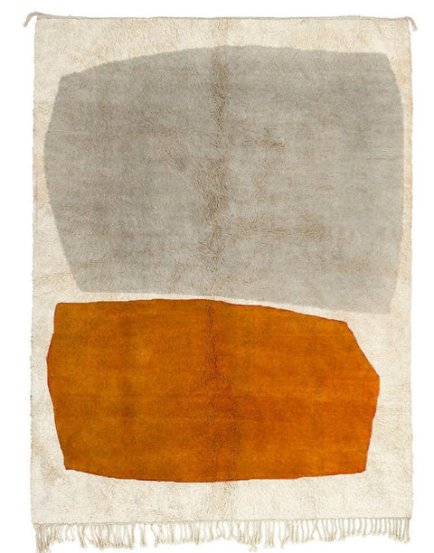 Abstract Moroccan rug in orange style, custom rugs for living room rug , handmade wool area rug,8x10 rugs