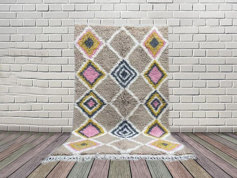 Beni ourain rug- Moroccan Rug- Custom size rug-Berber Rug - Custom rug- rugs for living room, Genuine lamb wool- Contemporary rug- All wool