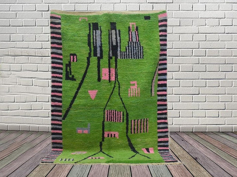 Beni ourain rug- Moroccan Rug- Custom size rug-Berber Rug - Custom rug- rugs for living room, Genuine lamb wool- Contemporary rug- All wool