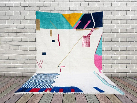 Beni ourain rug- Moroccan Rug- Custom size rug-Berber Rug - Custom rug- rugs for living room, Genuine lamb wool- Contemporary rug- All wool