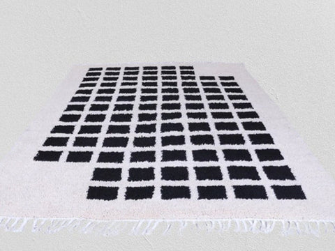 Beni ourain rug- Moroccan Rug- Custom size rug-Berber Rug - Custom rug- rugs for living room, Genuine lamb wool- Contemporary rug- All wool