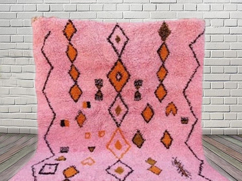 Modern Moroccan rug custom size rug  Boujad rug  azilal rug  rugs for living room  9 by 12 rug  berber rug rugs pink rug beni ourain rug