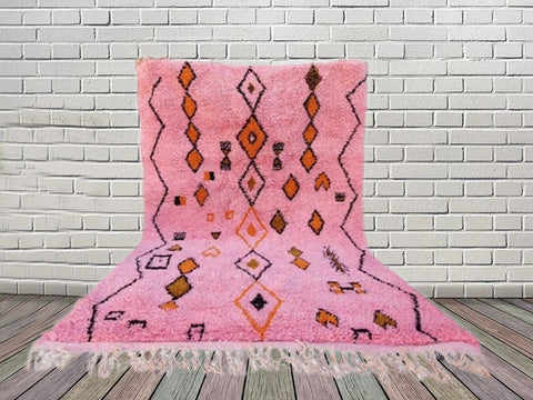 Modern Moroccan rug custom size rug  Boujad rug  azilal rug  rugs for living room  9 by 12 rug  berber rug rugs pink rug beni ourain rug