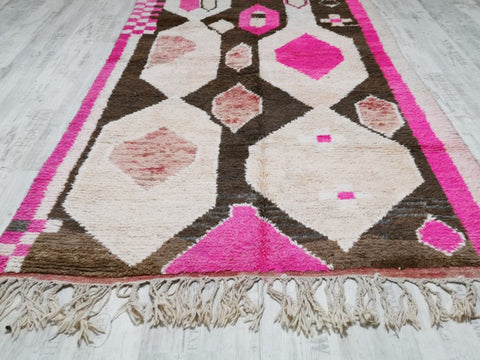 Moroccan modern pink design rug - Custom size rug-Berber Rug - Custom rug- rugs for living room, Genuine lamb wool- Contemporary rug
