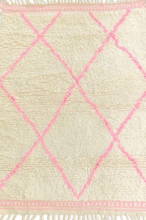 Moroccan rug , Pink and White checkered Beni Ourain rug,checkered handmade abstract rugs in 8x10 rug,-rugs , 8x10 rugs