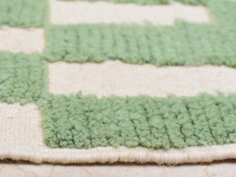 Chechered green runner- Moroccan Rug- Custom size rug-green Rug - Custom rug- rugs for living room, modern runner- Contemporary rug , mrirt