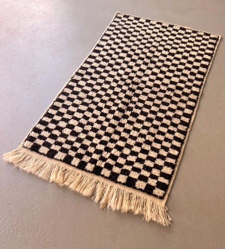 Chechered black and white runner- Moroccan Rug- Custom size rug-area Rug - Custom rug- rugs for living room, modern runner- Contemporary rug