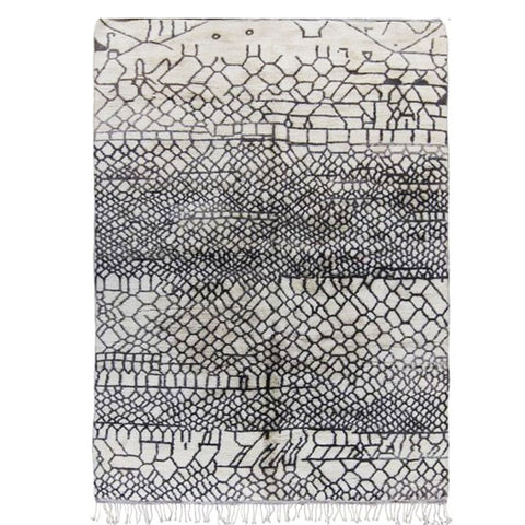Modern Moroccan rug , Black and Off-White Beni Ourain rug,area rug handmade abstract rugs in 8x10 rug,-rugs , 8x10 rugs,rugs rugs