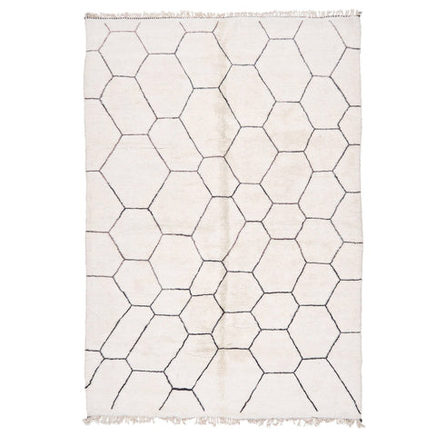 Unique Area 8x10 rug, Moroccan rug Abstract, Black and Off-White Beni Ourain rug,area rug handmade berber rugs,-rugs , 8x10 rugs,rugs rugs