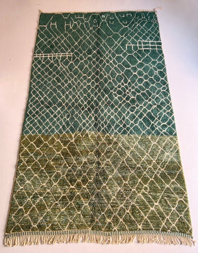 Authentic Moroccan rug, 8x10 rugs beni ourain rug - rugs for living room- abstract rug - green checkered Moroccan Rug - rugs rugs