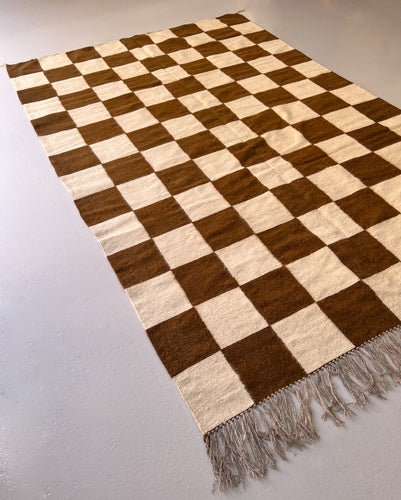 Flatweave Moroccan rug, Zanafi kilim rug - Custom rug for living room and bedroom - checkered moroccan flatweave rug - Berber Rug - kilims