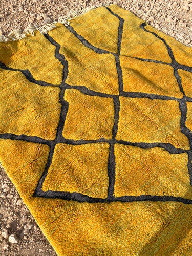 Moroccan Mrirt rug and top quality Handmade 8x10 rug , it&#39;s a Custom rug for living room and bedroom - yellow Berber Rug handmade with wool
