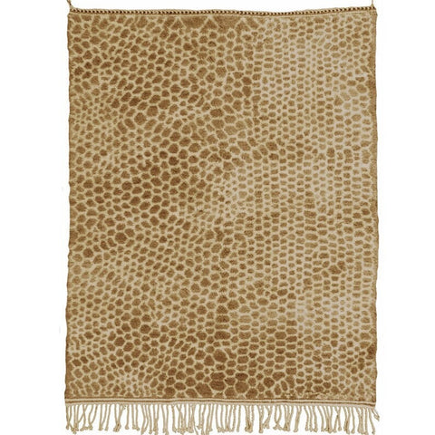 Moroccan beni ourain rug handmade with natural wool , custom brown berber rug for zour living room