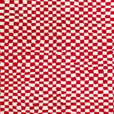 PInk checkered Moroccan rug , beni ourain custom and handmade with natural wool