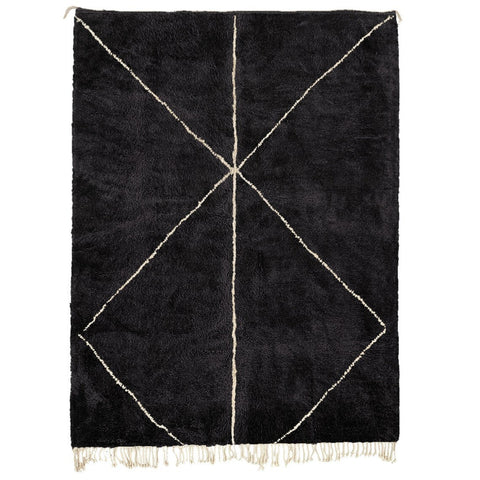 Black Moroccan rug handmade with natural wool, custom living room rug with a gorgeous berber contemporary design