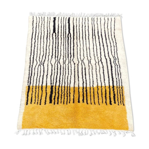 Gorgeous Yellow and Black Beni Ourain Rug 8x10 rugs,Moroccan rug ,azilal area rug,morrocan rug handmade berber rugs,-rugs , 8x10 rug, rugs