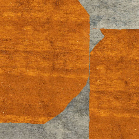 Rust Orange and Gray Moroccan rug , custom made for living room , handmade with natural wool area rug, beni mrirt berber rug