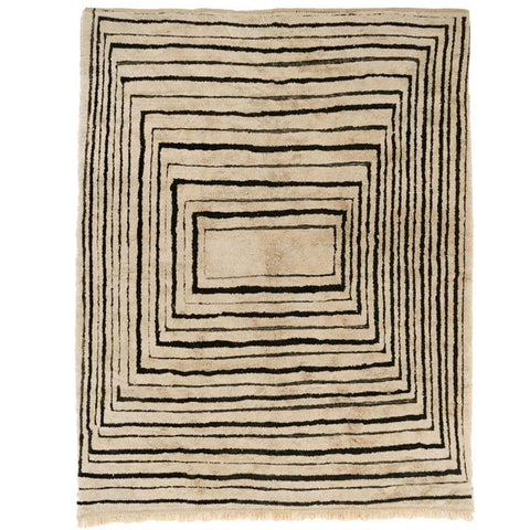 Moroccan rug Taupe and Black spiral design, rugs for living room rug, 8x10 rug