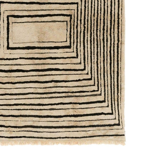 Moroccan rug Taupe and Black spiral design, rugs for living room rug, 8x10 rug